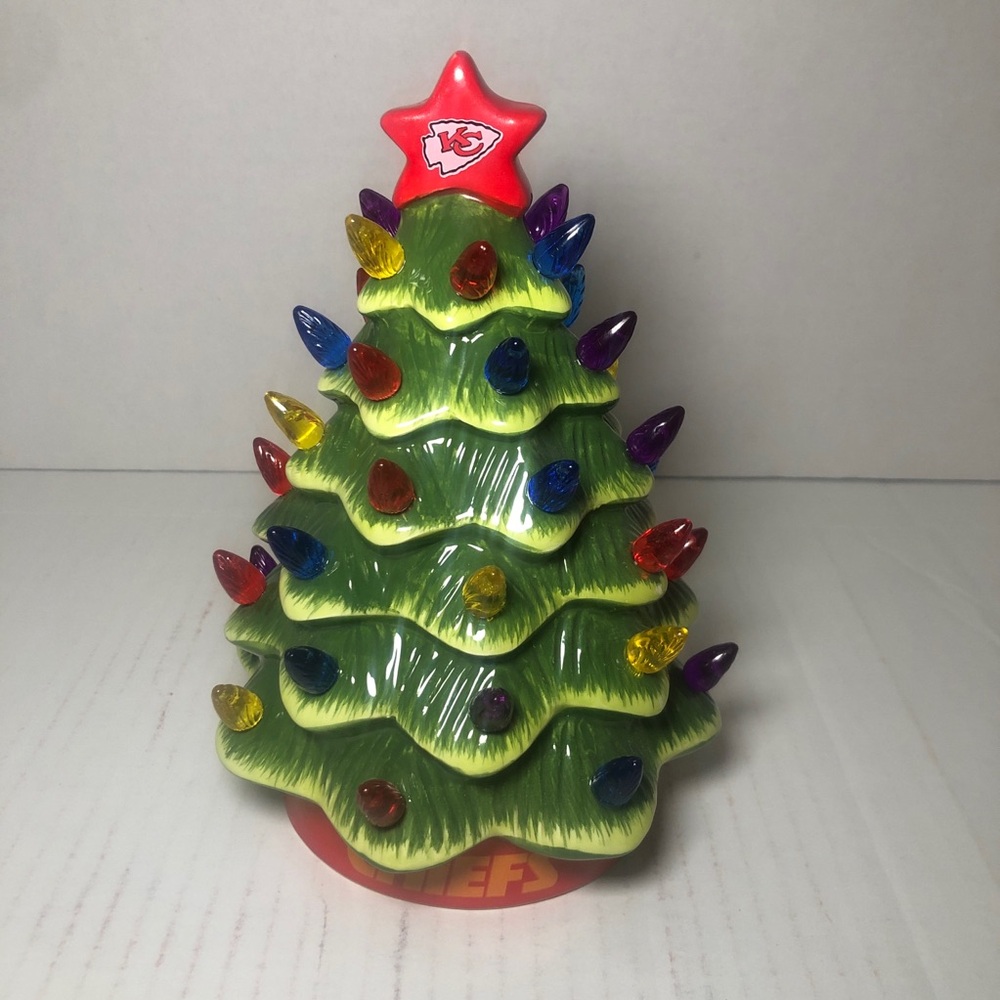NFL Team Ceramic Christmas Tree Kansas City Chiefs Football Team New In The Box